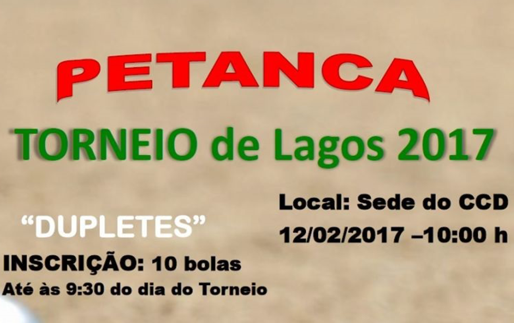 PETANCA - TORNEIO DE LAGOS 2017